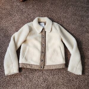 Madewell xxs antique cream sherpa portland jacket